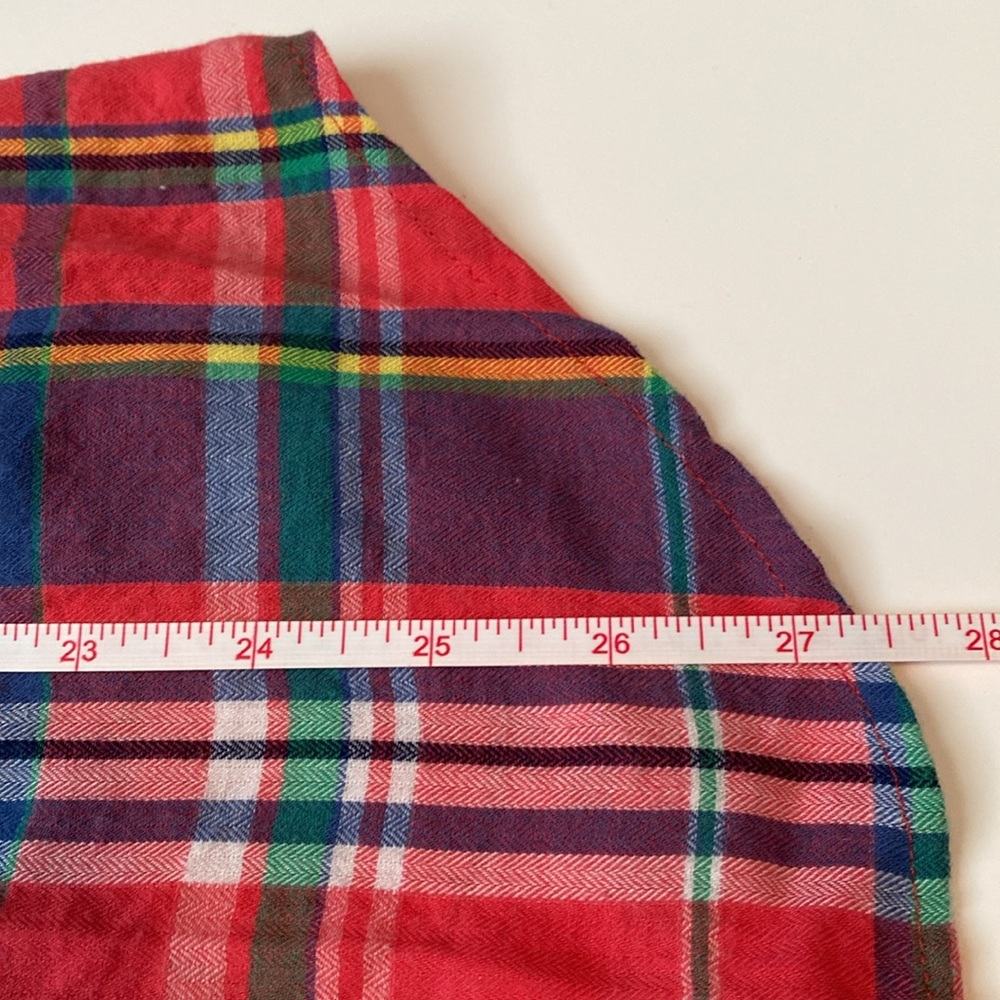 Talbots Red Colorful Plaid Button Front Shirt, L - image 8